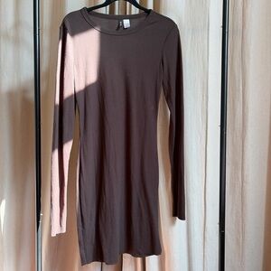 H&M Brown Long Sleeve Dress